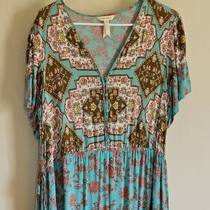 Bohemian Floral Print Dress